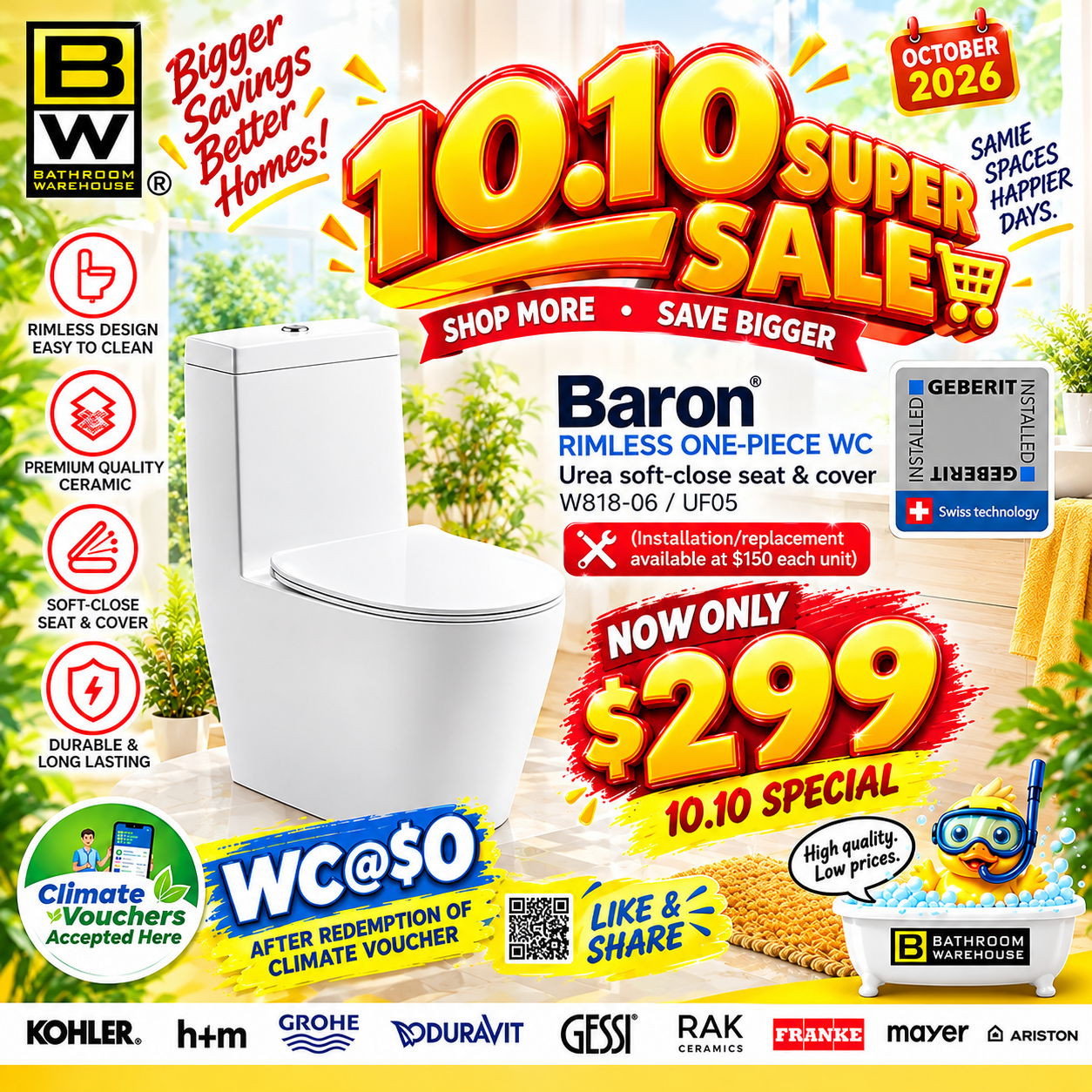 Baron W818-06 UF05 toilet promotion