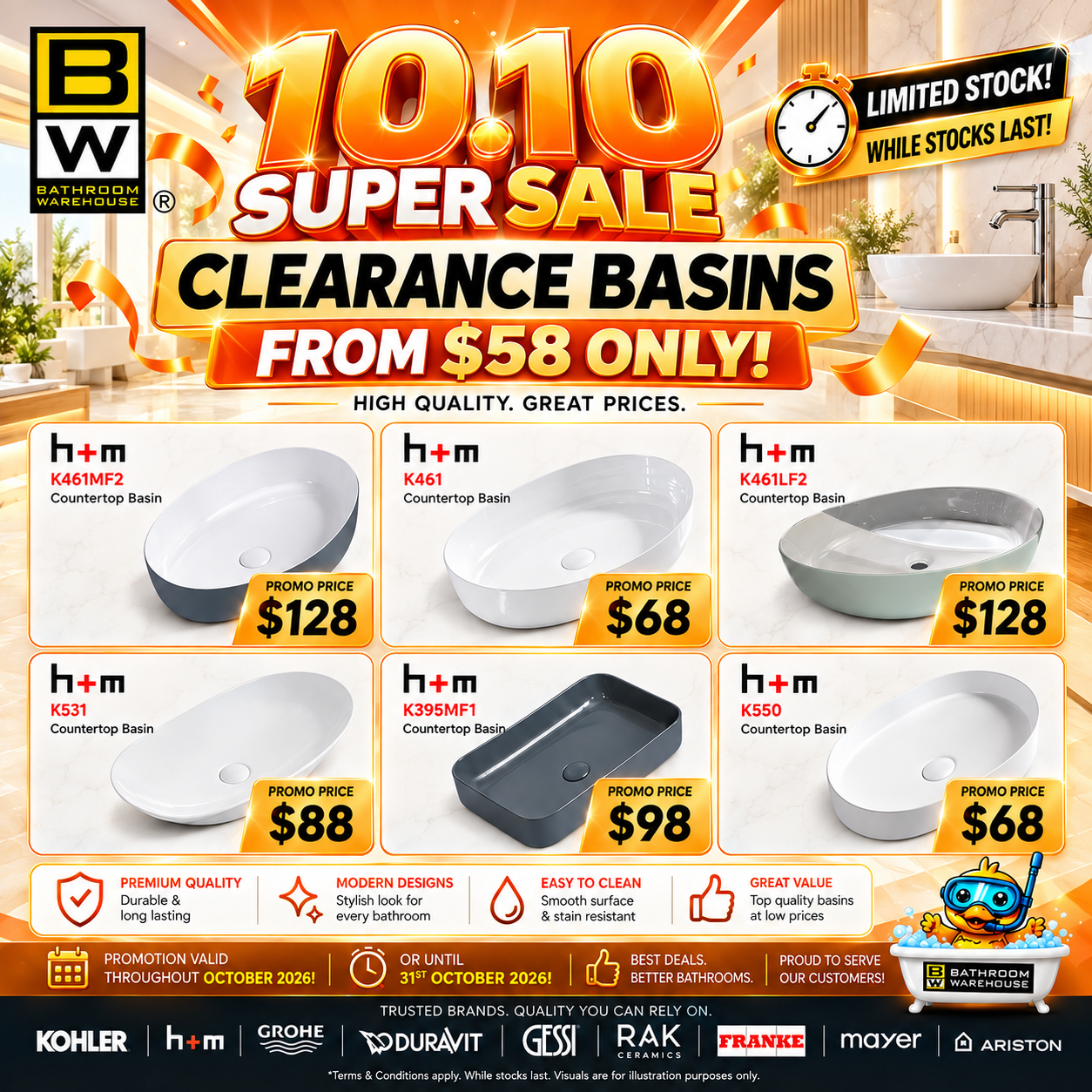 Additional H+M clearance basins promotion