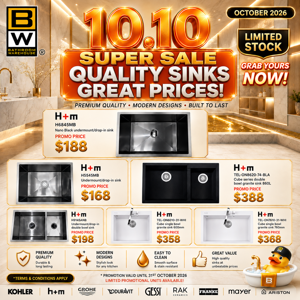 H+M kitchen sinks 10.10 promotion