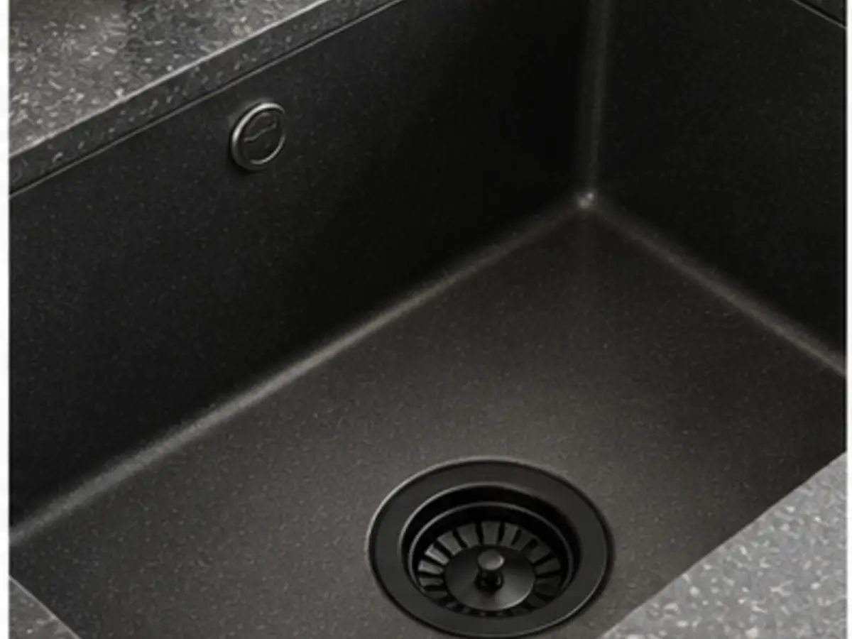 Dark granite composite kitchen sink