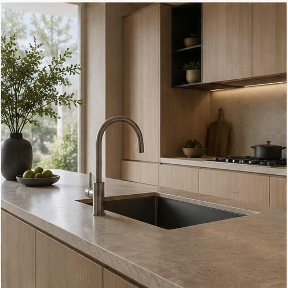 Contemporary kitchen with undermount sink
