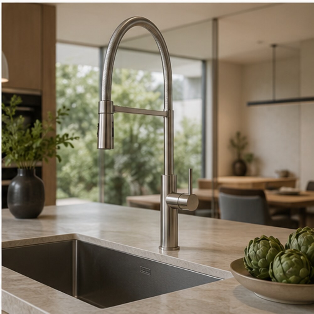 Contemporary kitchen with premium tall tap